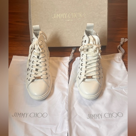 Jimmy Choo | White and Silver Star High tops - Picture 5 of 13